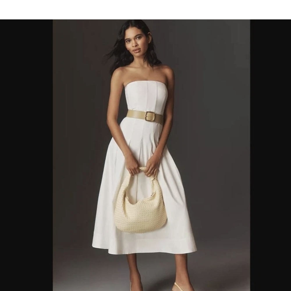 Mare Mare x Anthropologie Strapless Seamed A-line Midi Dress - Picture 2 of 15